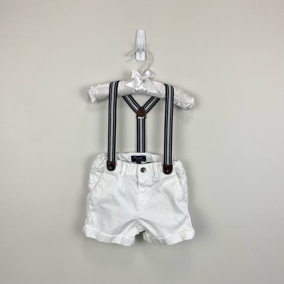 Mayoral Baby White Suspender Shorts 74 cm 9 Months - Picture 1 of 6